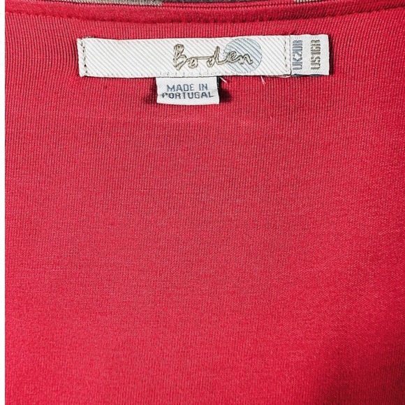 Boden Rosebery Dots Wrap Midi Dress Coral Tan Size US 16R Career Workwear Casual - Picture 7 of 11